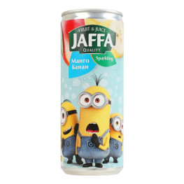 Напій соковий газований пастеризований Манго-банан Міньйони Sparkling Jaffa з/б 250мл