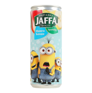 Напій соковий газований пастеризований Манго-банан Міньйони Sparkling Jaffa з/б 250мл
