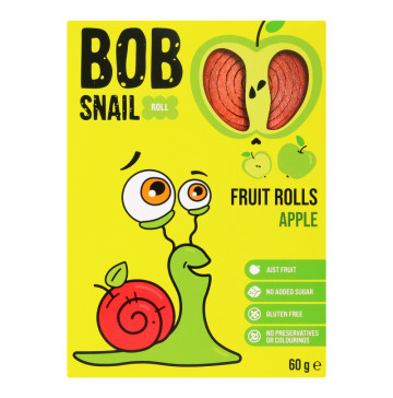 Цукерки фруктові натуральні Aблуко Roll Bob Snail к/у 60г