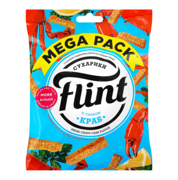 Сухарики пшенично-житні Краб Flint м/у 100г