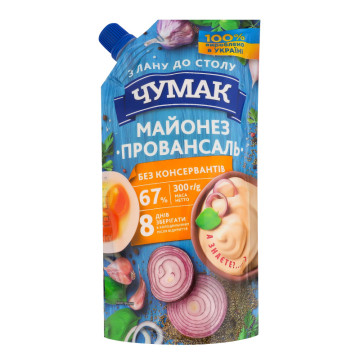 Майонез 67% Провансаль Чумак д/п 300г