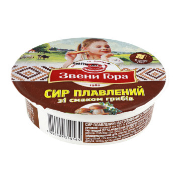 Сир плавлений 50% пастоподібний зі смаком грибів Звени Гора ст 90г