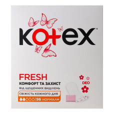 Прокладки щоденні жіночі гігієнічні Deo Normal Plus Kotex 56шт