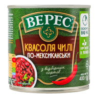 Квасоля чилі по-мексиканськи стерилізована Верес з/б 400г