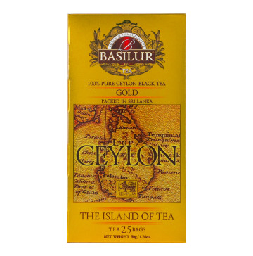 Чай чорний Gold The Island of Tea Basilur к/у 25х2г