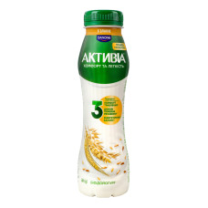 Біфідойогурт 1.2% питний з біфідобактеріями Actiregularis 5 злаків Активіа п/пл 260г
