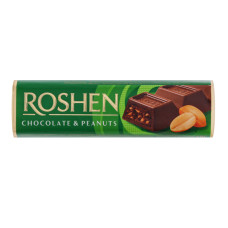 Батончик молочно-шоколадний Chocolate&Peanuts Roshen м/у 38г