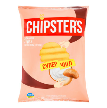 Чіпси картопляні хвилясті Гриби з вершковим соусом Chipster's м/у 110г