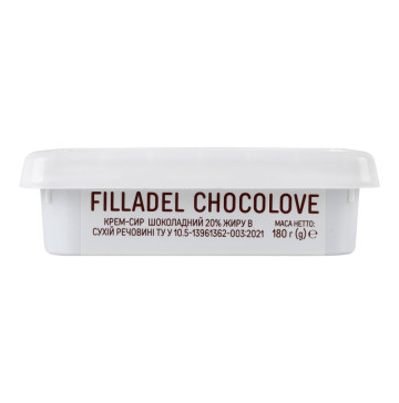 Крем-сир 20% шоколадний Chocolove Filladel Біло п/у 180г