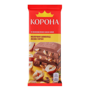 Шоколад молочний Лісові горіхи Корона м/у 85г