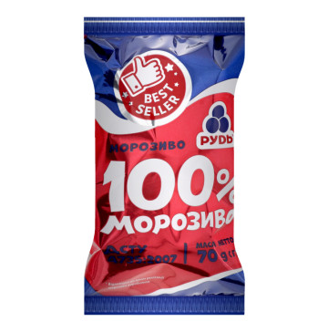 Морозиво 100% морозиво Рудь м/у 70г