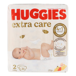 Підгузки для дітей 3-6кг 2 Extra Care Huggies 24шт