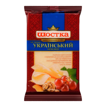 Сир 50% твердий Український фірмовий Шостка м/у 160г