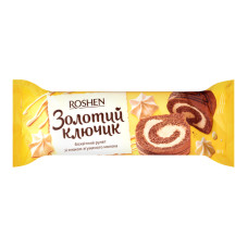 Рулет бісквітній зі смаком згущеного молока Золотий ключик Roshen м/у 180г