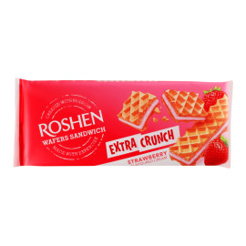 Вафлі Strawberry Extra Crunch Wafers Sandwich Roshen м/у 142г