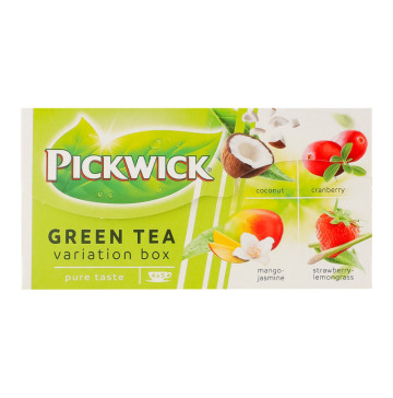 Суміш чаю зеленого трав'яного та шматочків фруктів Variation Box Pickwick к/у 20х1.5г