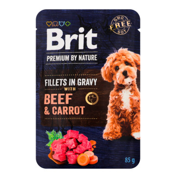 Корм вологий повнораціонний для дорослих собак усіх порід Beef&Carrot Premium by Nature Brit д/п 85г