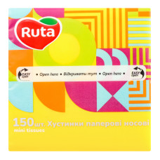 Хусточки паперові 2-х шарові 10.5х20см Ruta 150шт