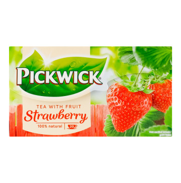 Чай чорний байховий ароматизований зі шматочками полуниці Strawberry Pickwick к/у 20х1.5г