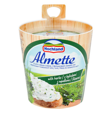 Сир 60% вершковий з травами Almette Hochland ст 150г