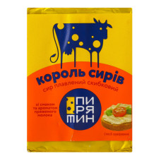 Сир плавлений 38% скибковий зі смаком та ароматом пряженого молока Король сирів Пирятин м/у 70г