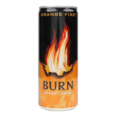 Напій енергетичний безалкогольний сильногазований Orange fire Burn з/б 250мл Напій енергетичний безалкогольний сильногазований Orange fire Burn з/б 250мл