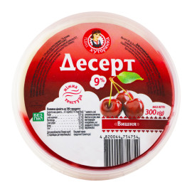 Десерт сирковий 9% молоковмісний солодкий Вишня Пані Хуторянка п/у 300г