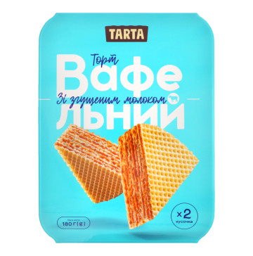 Торт зі згущеним молоком Вафельний Tarta к/у 180г