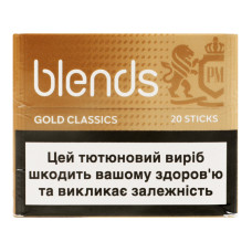 Виріб тютюновмісний для електричного нагрівання з фільтром Blends Classics Gold 20шт Виріб тютюновмісний для електричного нагрівання з фільтром Blends Classics Gold 20шт