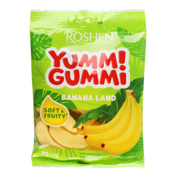 Цукерки желейні зі смаком банану Banana Land Yummi Gummi Roshen м/у 70г