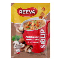 Крем-суп швидкого приготування зі смаком грибів з крутонами Грибний Reeva м/у 15.5г