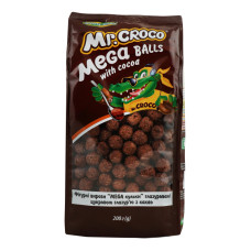 Сніданки сухі глазурований цукровою глазур'ю з какао Mega Balls Mr. Croco м/у 200г