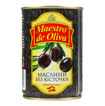Маслини без кісточки Maestro de Oliva з/б 280г