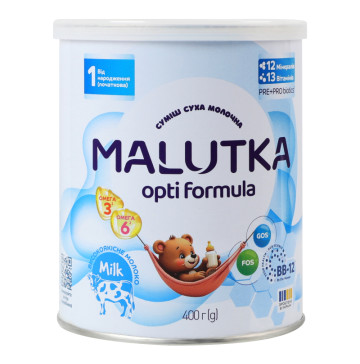 Суміш молочна суха для дітей від народження 1 Opti Formula Malutka з/б 400г