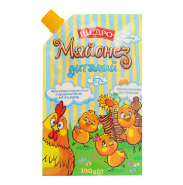 Майонез 67% Дитячий Щедро д/п 190г