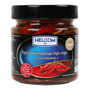 Перець гострий маринований Пірі-пірі Helcom с/б 180г