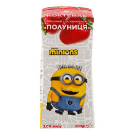 Коктейль молочний 2% ультрапастеризований Полуниця Minions т/п 200г