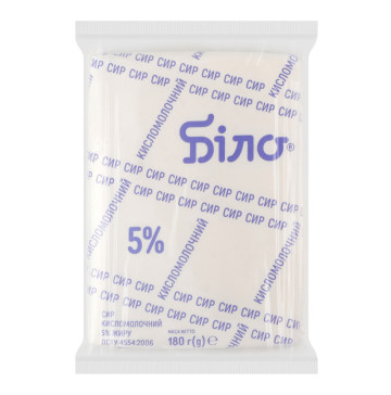 Сир кисломолочний 5% Біло м/у 180г