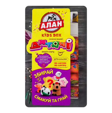 Сосиски варені Дитячі Kids box Алан в/с лоток 0.235кг