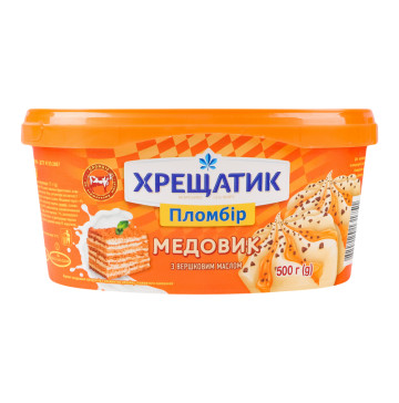 Морозиво 15% пломбір Медовик Хрещатик п/у 500г