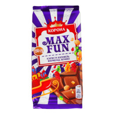 Шоколад молочний Іскриста карамель-мармелад-печиво Max Fun Корона м/у 150г