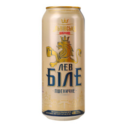Пиво Львівське Лев Біле пшен з/б 0.48л