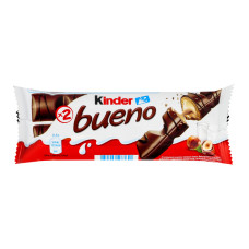 Вафлі покриті молочним шоколадом із молочно-горіховою начинкою Bueno Kinder м/у 2х21.5г