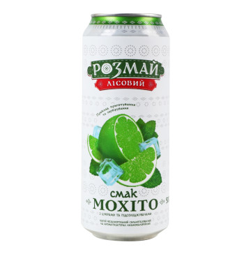 Напій безалкогольний сильногазований низькокалорійний на ароматизаторах з цукрами Мохіто Розмай Лісовий з/б 500мл Напій безалкогольний сильногазований низькокалорійний на ароматизаторах з цукрами Мохіто Розмай Лісовий з/б 500мл