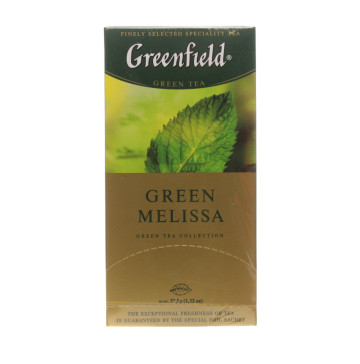 Чай зелений з мелісою Green Melissa Greenfield к/у 25х1.5г