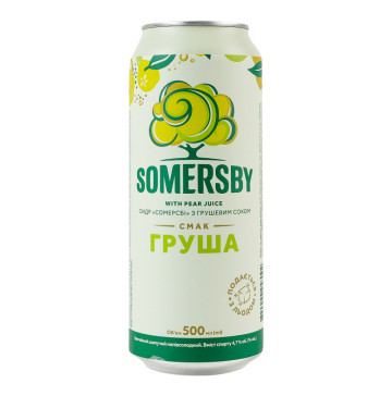 Сидр з грушевим соком напівсолодкий Груша Somersby 4.7% з/б 500мл