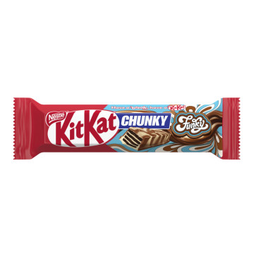 Вафлі вкриті молочним шоколадом та білою глазур'ю з какао Chunky Funky Kit Kat м/у 40г