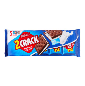 Печиво затяжне з молочно-ванільною начинкою 2 Crack Roshen м/у 190г