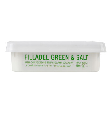 Крем-сир 60% Green&Salt Filladel Біло п/у 180г Крем-сир 60% Green&Salt Filladel Біло п/у 180г
