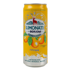 Напій безалкогольний сильногазований соковий пастеризований Груша Limonati Borjomi з/б 330мл